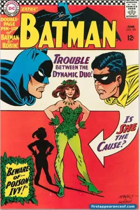 Poison Ivy on the cover of Batman #181 (1966), her first appearance and first cover.