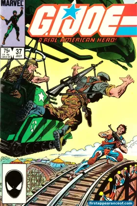 Cover of G.I. Joe: A Real American Hero #37 (1985), the first comics appearance of Flint